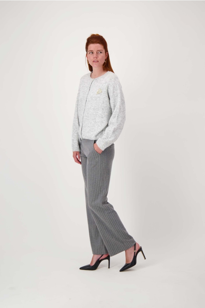 KRIJTSTREEP BROEK MET BANDPLOOIDETAIL 0303 088 2018 02 NAVY